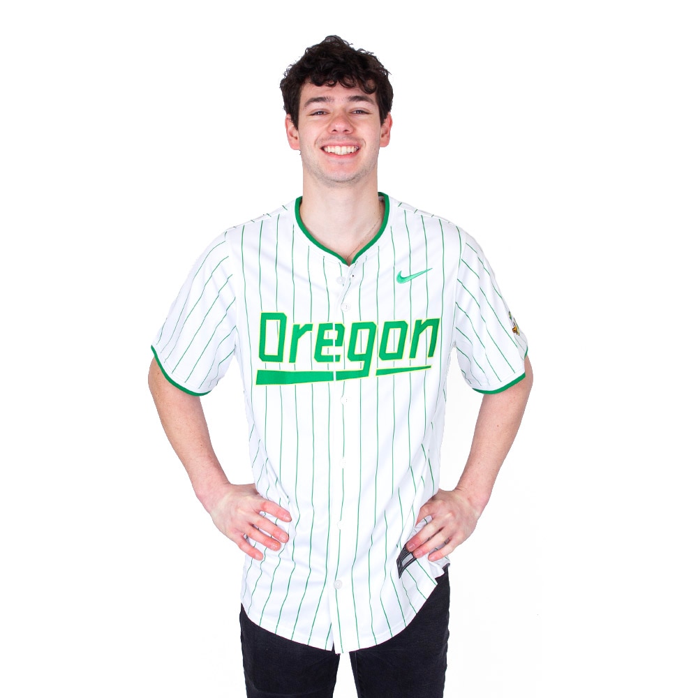 Fighting Duck, Nike, White, Jerseys, Men, Baseball, Oregon design, 578111